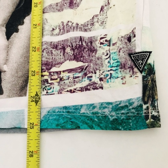 Guess | Short Sleeves Postcard Tee Mens Size M Organic Cotton Crewneck Pullover - Picture 12 of 14